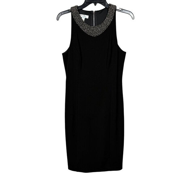 Ivy & Blu Maggy Boutique Dress Size 6 Black Beaded Sheath Formal LBD - Picture 1 of 8